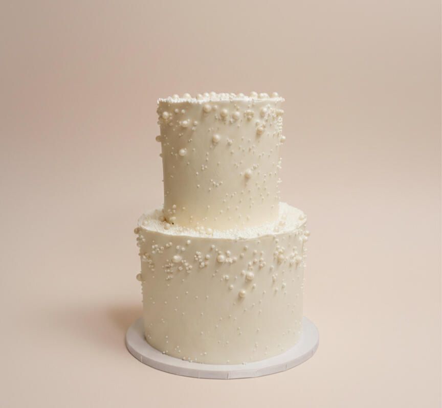 Bolo de Casamento. Pérolas